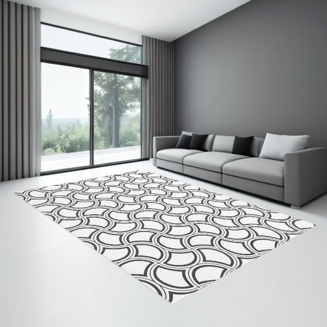 Black and White Art Deco Pattern Rug (Insitu (Indoor 3))