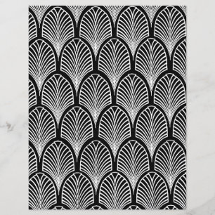 Black and white art deco pattern scrapbook paper