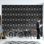 Black and white art deco pattern wallpaper<br><div class="desc">An elegant white art deco pattern over changeable black background.</div>
