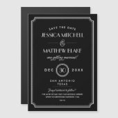 Black and White Art Deco Save the Date (Front/Back)
