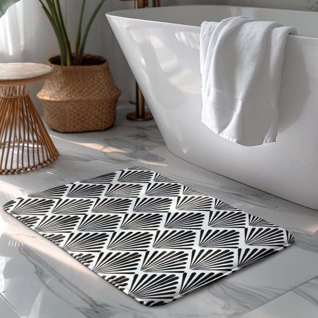 Black and white Art Deco seamless pattern  Bath Mat (Creator Uploaded)