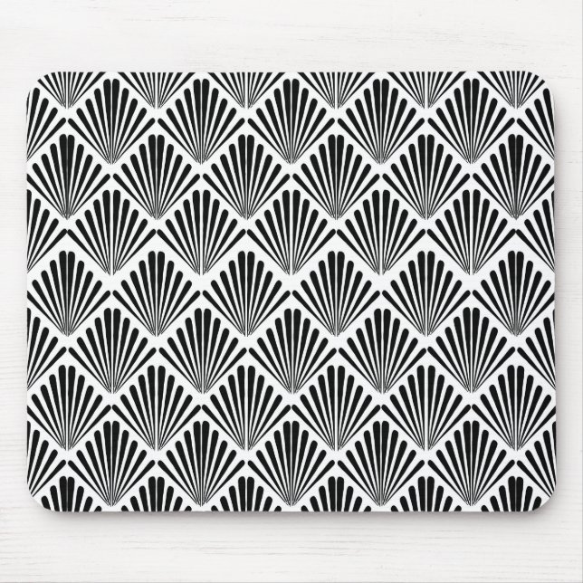 Black and white Art Deco seamless pattern Mouse Pad (Front)