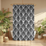 Black and white Art Deco seamless pattern Shower Curtain