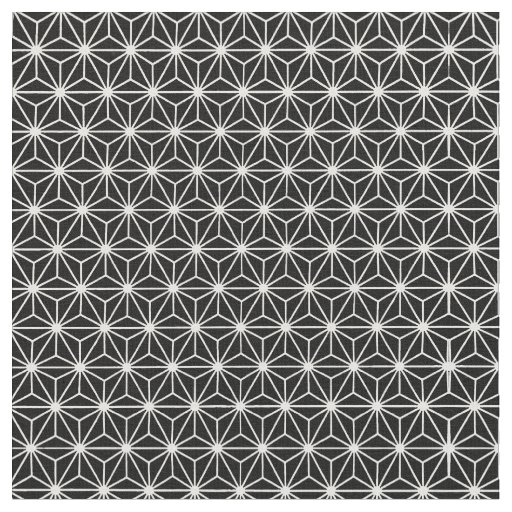 Black And White Art Deco Style Triangles Pattern Fabric