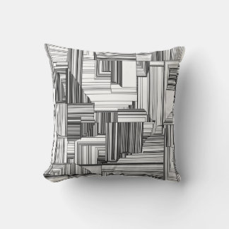 Black and White Art Deco Throw Pillow