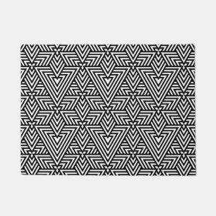 Black and White Art Deco Triangle Seamless Pattern Doormat