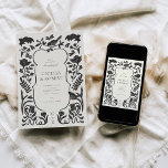 Black and White Art Deco Wedding Invitation<br><div class="desc">This elegant black and white Wedding Invitation from the Adaline Collection features all hand-drawn,  art deco-style florals. Creates a stunning first impression for your wedding guests!</div>
