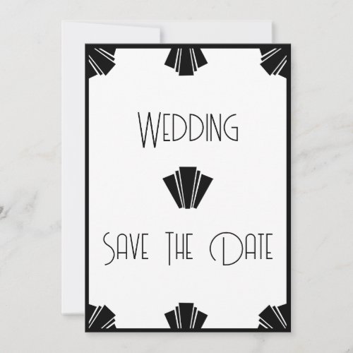 Black And White Art Deco Wedding Save The Date