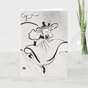 Black and White Art Jane Avril by Toulouse Lautrec Card