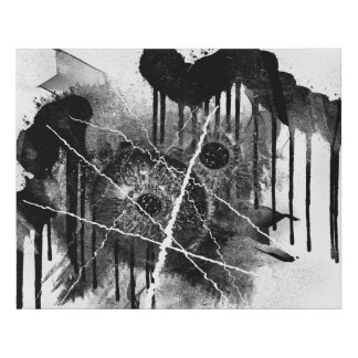 Black and White art, Modern Abstract Faux Canvas Print