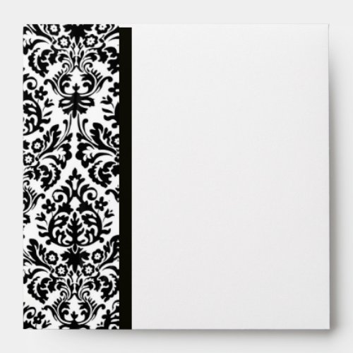 BLACK AND WHITE ART NOUVEAU DAMASK ENVELOPE