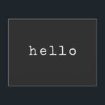 Black and White Art Typewriter Typography Hello Postcard<br><div class="desc">Black and White Art Typewriter Typography Hello Postcard</div>