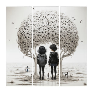 Black and White Art, Wall Decor, 3 Piece Set Triptych