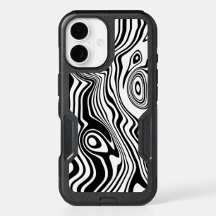 Black and White Art Waves iPhone Case Your Colors