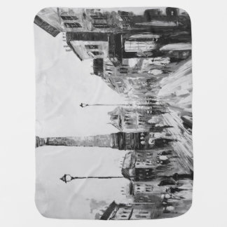 Black and white artistic paintings. baby blanket