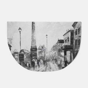 Black and white artistic paintings. doormat