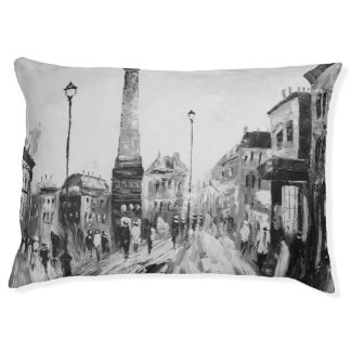 Black and white artistic paintings. pet bed