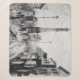 Black and white artistic paintings. sherpa blanket