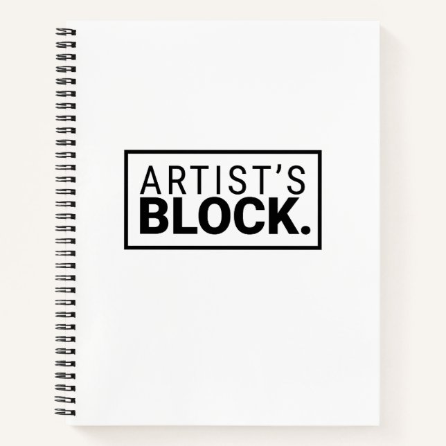 Black and White "Artist's Block" Spiral Notebook (Front)