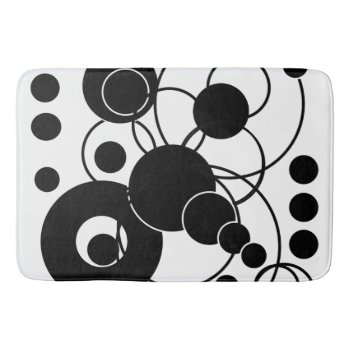Black And White Artsy Abstract Bathroom Mat by WandasStudio at Zazzle