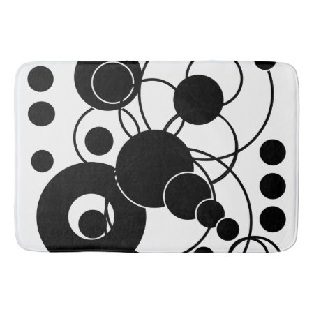 Black And White Artsy Abstract Bathroom Mat