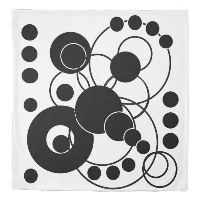 Black and White Artsy Abstract Duvet Cover (Back)