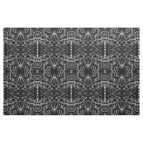 Black and White Artwork Design Pattern Fabric