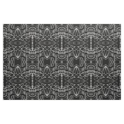 Black and White Artwork Design Pattern Fabric