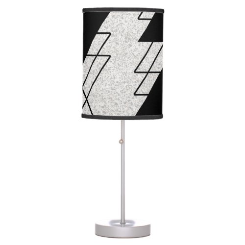 _ Black And White Ash Grey Triangular Colorblock Table Lamp