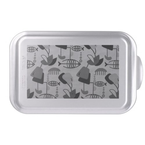 Black and White Atomic Pattern Cake Pan