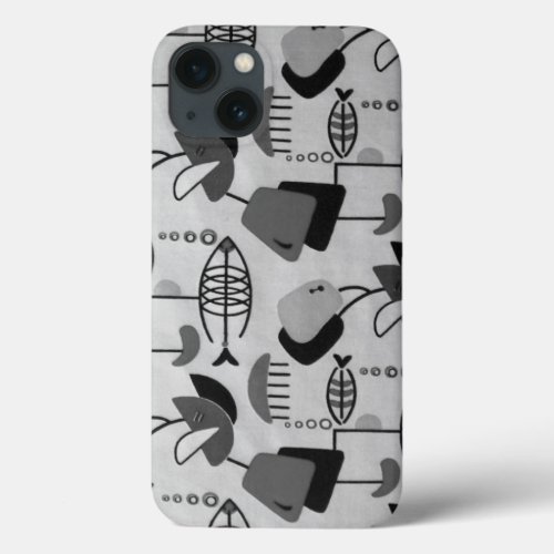 Black and White Atomic Pattern iPhone 6 Case