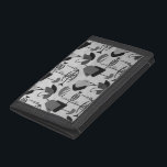 Black and White Atomic Pattern Nylon Wallet<br><div class="desc">This Black and White Atomic Pattern Nylon Wallet is black and white and retro all over. The design features a replica of a vintage 1950's fabric, as seen through the lens of a black and white television program. The modern art shapes include everything from the abstract to the fish! There...</div>