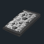 Black and White Atomic Pattern Nylon Wallet<br><div class="desc">This Black and White Atomic Pattern Nylon Wallet is black and white and retro all over. The design features a replica of a vintage 1950's fabric, as seen through the lens of a black and white television program. The modern art shapes include everything from the abstract to the fish! There...</div>