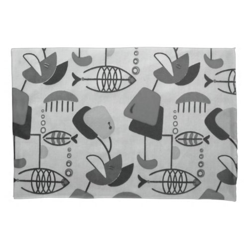 Black and White Atomic Pattern Pillowcase