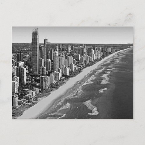 Black and White Australia Gold Coast Postcard