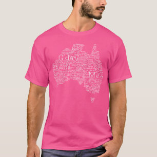 Black And White Australian Slang Map T-Shirt
