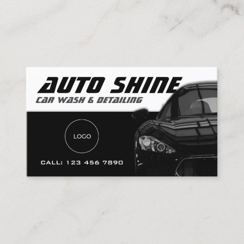 Black and white automotive dynamic  business card