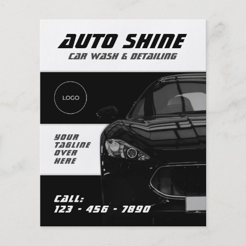 Black and white automotive  flyer