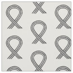 Black and White Awareness Ribbon Fabric Material