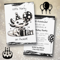 Black and White Axolotl Birthday Party