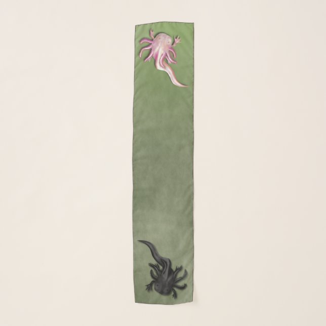 Black and White Axolotls Art Scarf (Front)