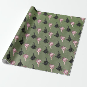 Black and White Axolotls Art Wrapping Paper