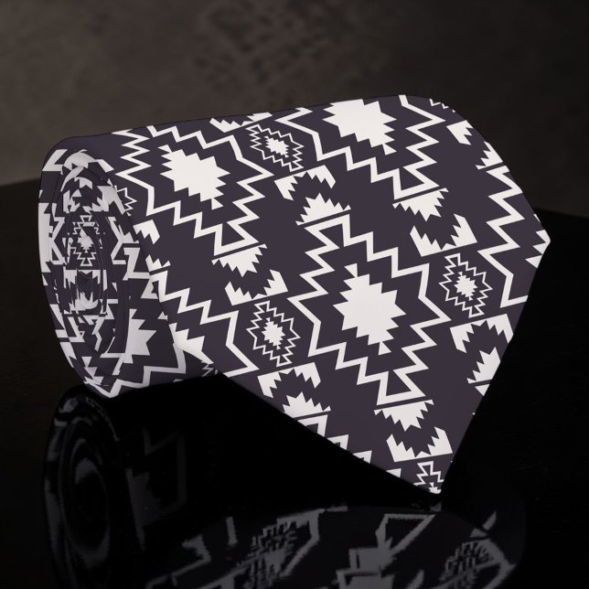 Black and White Aztec Custom Necktie (Creator Uploaded)