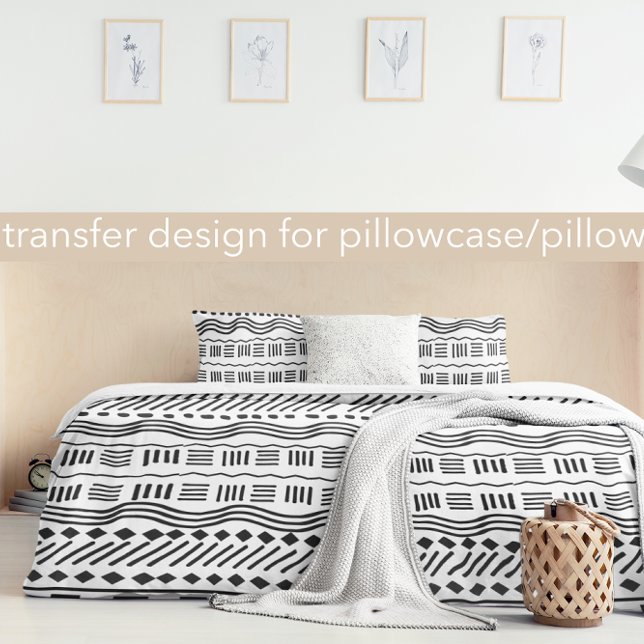 Black and White Aztec Geometric Triangle Pattern Duvet Cover (Creator Uploaded)