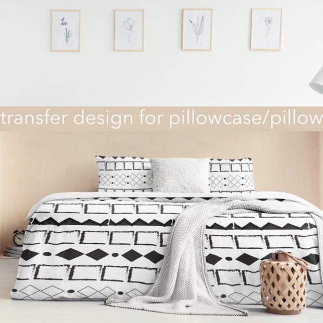 Black and White Aztec Geometric Triangle Pattern Duvet Cover (Creator Uploaded)