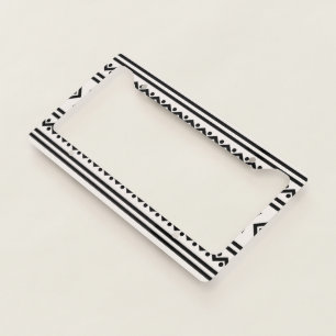 Black And White Aztec License Plate Frame