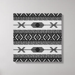 Black And White Aztec Pattern Southwest Wall Art