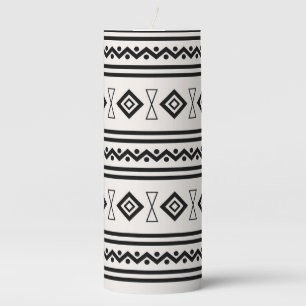 Black And White Aztec Pillar Candle