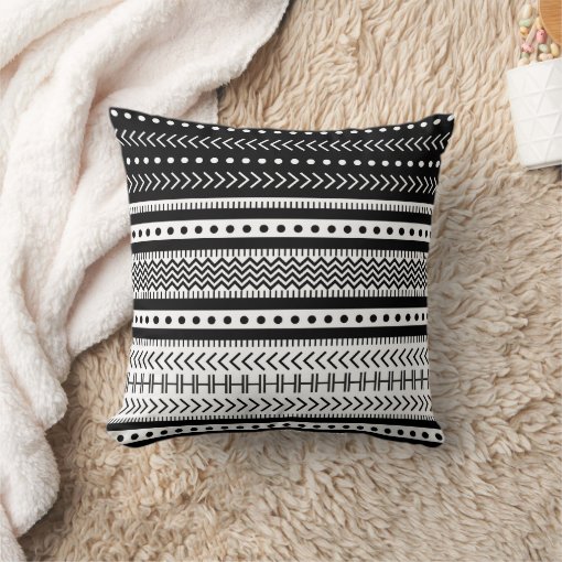 Black And White Aztec Throw Pillow Zazzle