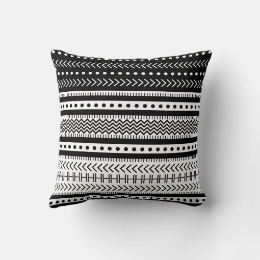 Black And White Aztec Throw Pillow Zazzle